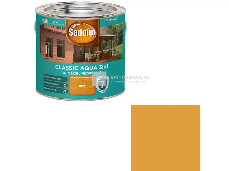 Sadolin Classic Aqua vékonylazúr selyemfényű fenyő 2,5 l Korlátozott ajánlat