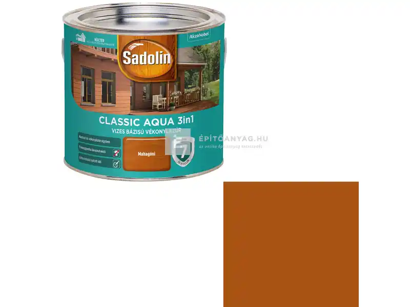 Vedd meg most Sadolin Classic Aqua vékonylazúr selyemfényű mahagóni 2,5 l
