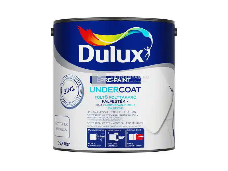 Dulux UnderCoat 3in1 töltő, folttakaró falfesték 2,5 l Bestseller