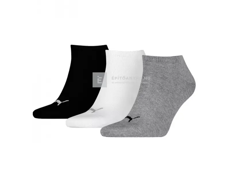Puma titokzokni 3 pár/csomag fehér/szürke/fekete 39-42 Prémium