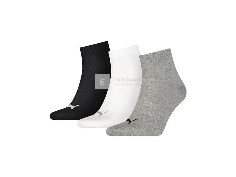 Vedd meg most Puma unisex zokni 3 pár/csomag fehér/szürke/fekete 43-46