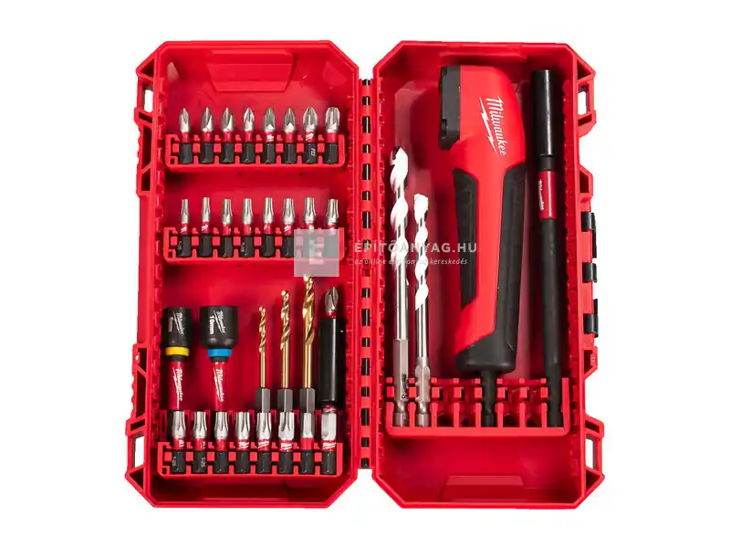 Végkiárusítás Milwaukee Shockwave bitkészlet 35 db + sarokcsavarozó adapter