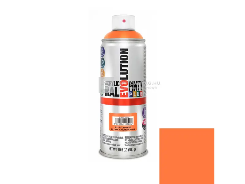 Expressz szállítás PintyPlus Evolution akril festék spray F143 fluoreszkáló narancs 400 ml