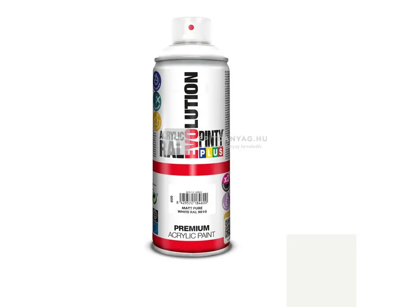 PintyPlus Evolution akril festék spray RAL 9010 pure white matt 400 ml Korlátozott ajánlat