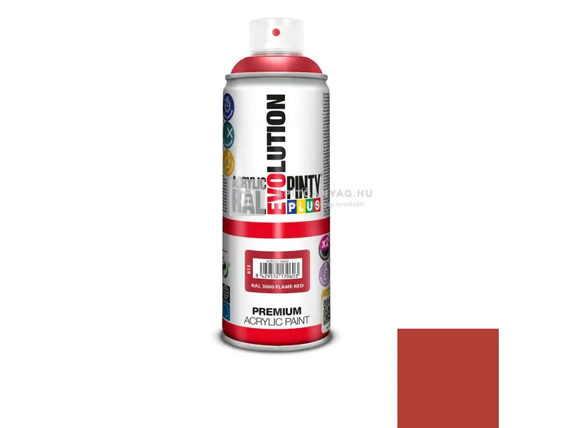 PintyPlus Evolution akril festék spray RAL 3000 flame red 400 ml Újdonság