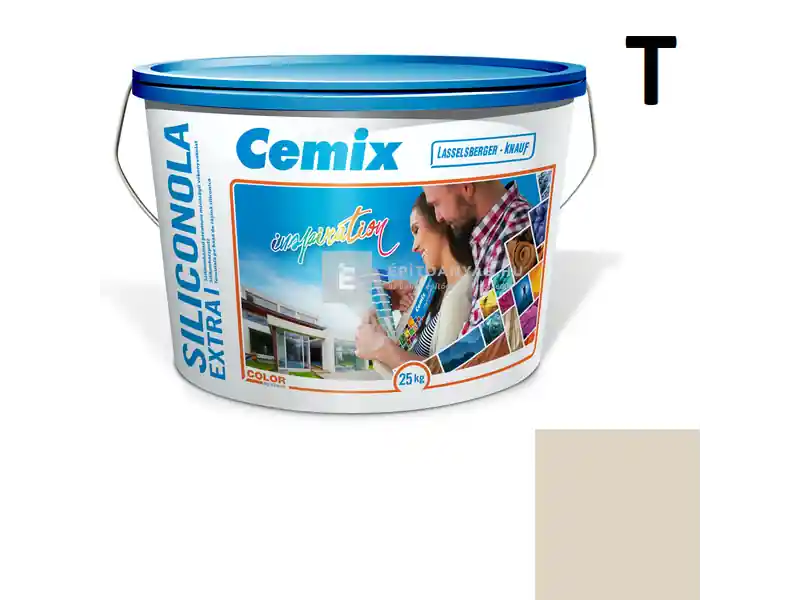 Nézd meg most Cemix 2737 SiliconOLA Extra szilikon vékonyvakolat, kapart 1,5 mm 4943 brown 25 kg