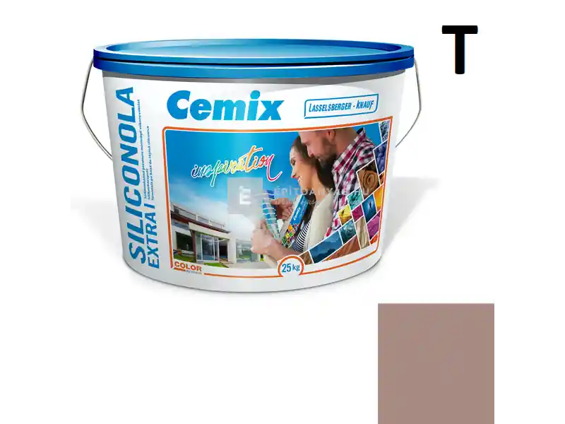 Végkiárusítás Cemix 2737 SiliconOLA Extra szilikon vékonyvakolat, kapart 1,5 mm 5119 rock 25 kg