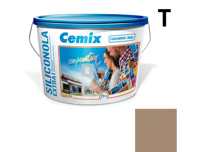 Cemix 2737 SiliconOLA Extra szilikon vékonyvakolat, dörzsölt 2 mm 4929 brown 25 kg Kedvezményes ár