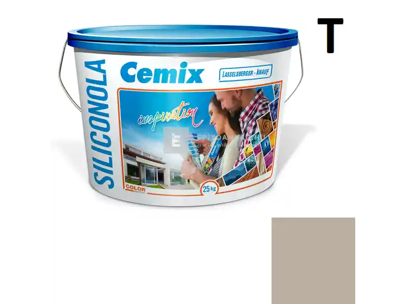 Vedd meg most Cemix 2733 SiliconOLA szilikon vékonyvakolat, kapart 1,5 mm 4977 brown 25 kg