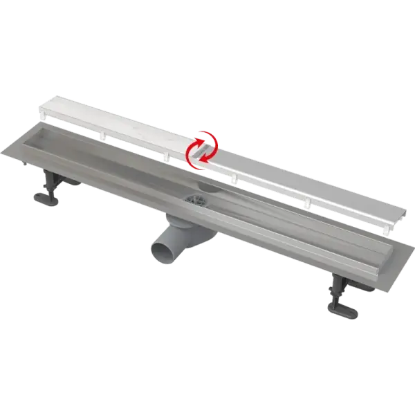 Kedvezményes ár Alca APZ13-DOUBLE9 rozsdamentes acél Zuhanyfolyóka rozsdamentes acélráccsal 550 mm