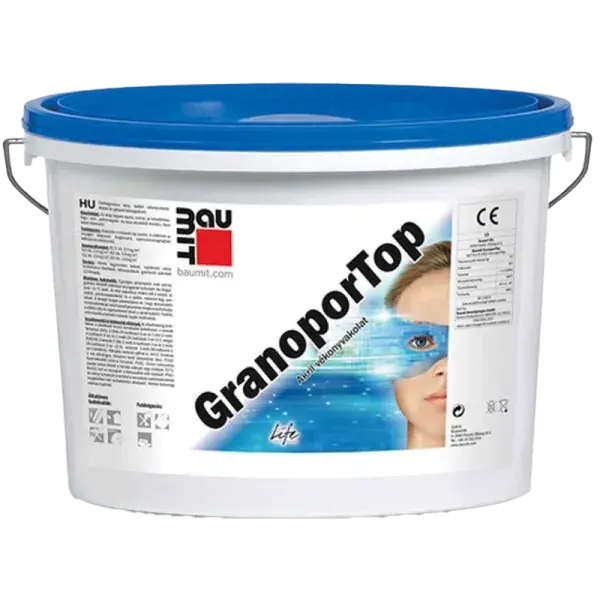 Baumit Granoportop homlokzati vékonyvakolat színminta, II. színcsoport, kapart 1,5mm, 1,5kg Azonnal elérhető