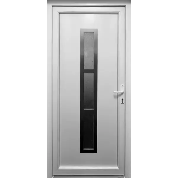 Olcsóbb Inox1 - 3 üveges 98x208cm műanyag,fehér bejárati ajtó, balos
