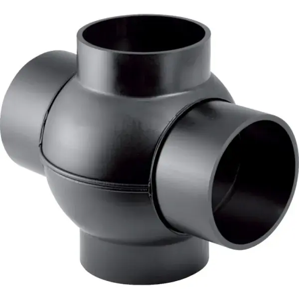 Nézd meg most Geberit PE 90° kettős gömbelágazó idom, csatlakozók 180° szögben 110 mm