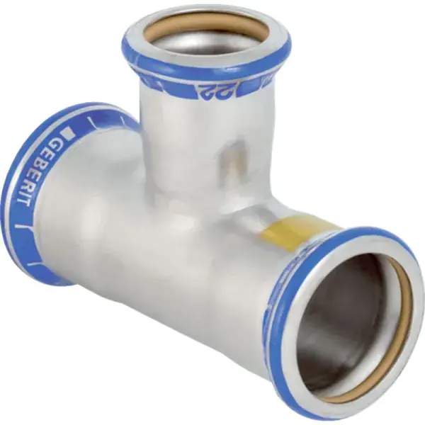 Kihagyhatatlan ajánlat Geberit Mapress rozsdamentes acél szűkített T-idom (gáz): d=35mm, d1=22mm, d2=35mm