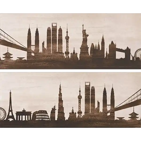 Zalakerámia Petrol City F53030 (2x)20x50cm matt többszínű dekor szett Gyors kiszállítás
