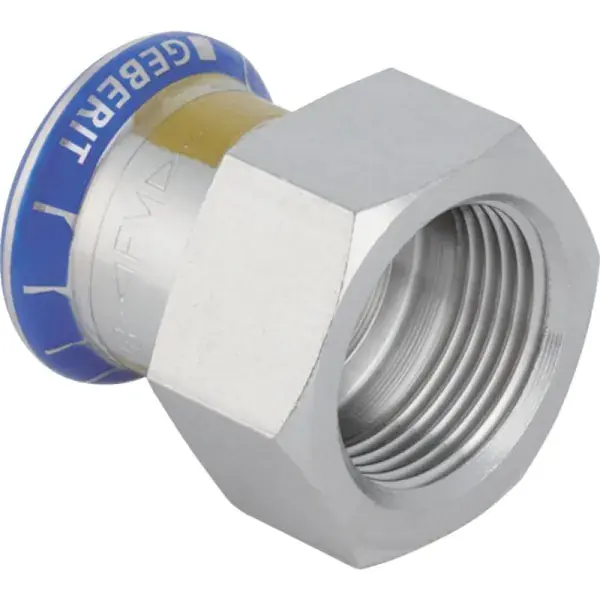 Szuper ajánlat Geberit Mapress rozsdamentes acél belső menetes átmeneti idom (gáz): d=22mm, Rp=1/2″