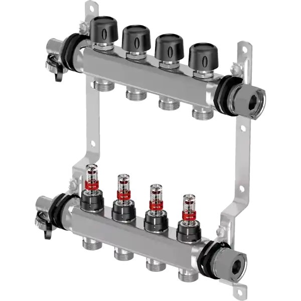 Uponor Vario S osztó-gyűjtő, áramlásmérővel 3/4" 4 körös - Nem rendelhető Szuper akció