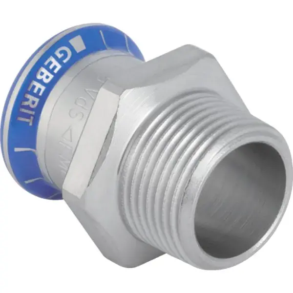 Geberit Mapress rozsdamentes acél külső menetes átmeneti idom: d=15mm, R=3/8″ Bestseller