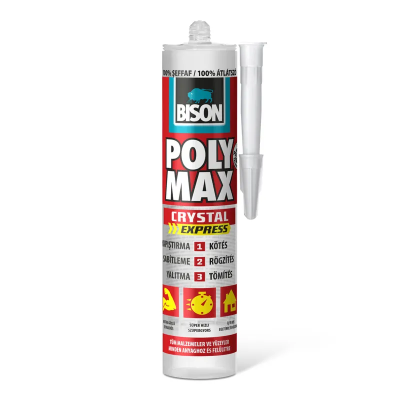 BISON Poly Max kristálytiszta tömítő, SM polymer ragasztó, 300g Legkelendőbb