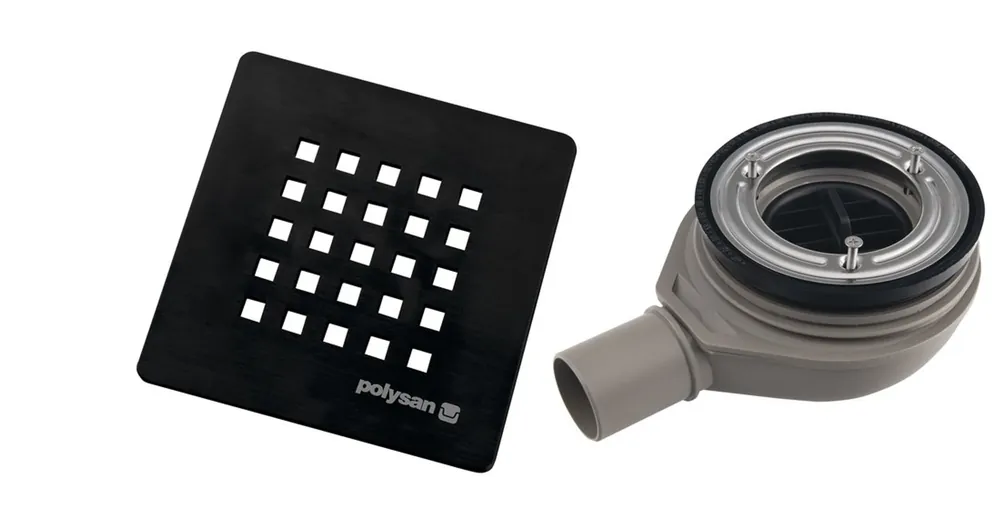 SAPHO TRENECA zuhanytálca szifon, 90mm, DN40, matt fekete (84999.21) Végkiárusítás