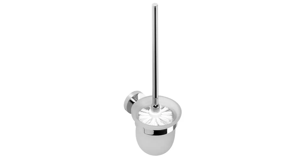 Végkiárusítás SAPHO BEMETA OMEGA Fali WC kefetartó, üveg, fehér kefe, 95x370x140mm, króm (104113012) (XR303)