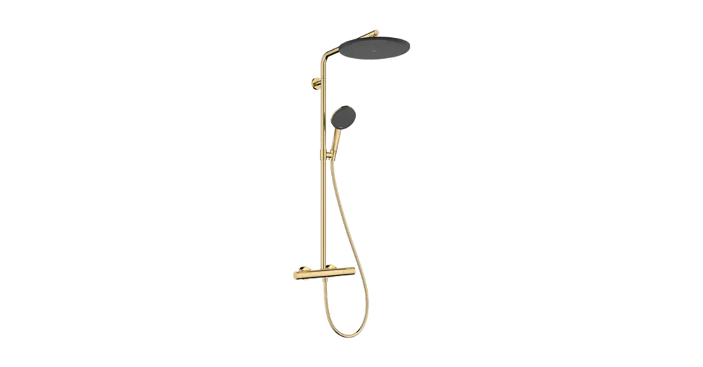 Árengedmény Hansgrohe Raindance Alive S Puro Showerpipe 300, 1jet, Ecostat Element Polírozott Arany Hatású 24592990