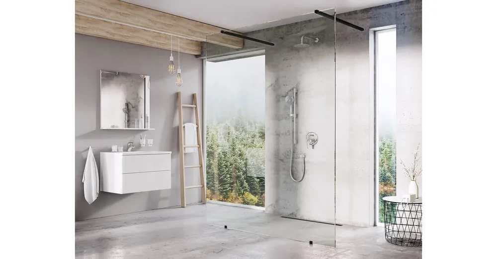 Népszerű Ravak Walk-In Free Set 140, zuhanykabin fekete+transparent GW9FM030SZ1
