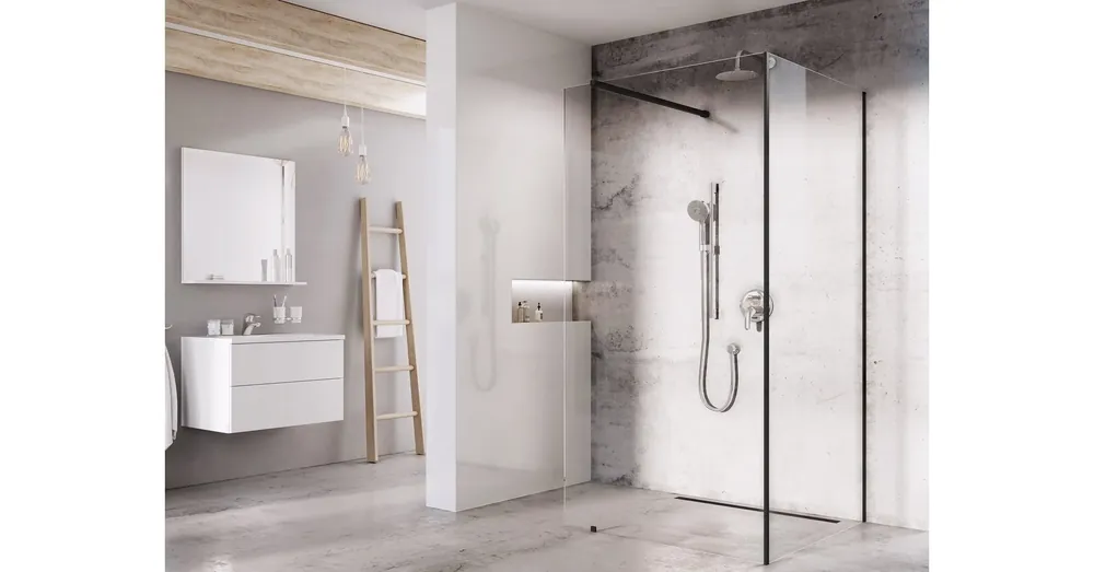 Ravak Walk-In Corner Set 120x80, zuhanykabin fekete+transparent GW1CG430SZ1 Utolsó esély