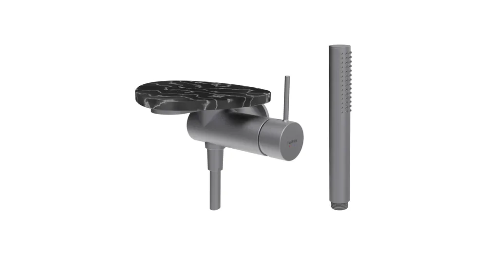LAUFEN ADA Falra szerelt zuhany csaptelep, 1-pontos Simiboxhoz, kiegészítőkkel, tálca lyuk nélkül, Rozsdamentes Acél/Márvány Fekete HF506755506060 Exkluzív ajánlat