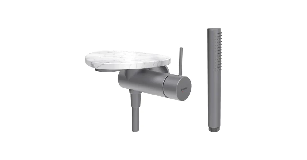 LAUFEN ADA Falra szerelt zuhany csaptelep, 1-pontos Simiboxhoz, kiegészítőkkel, tálca lyuk nélkül, Rozsdamentes Acél/Márvány Fehér HF506755505060 Bestseller