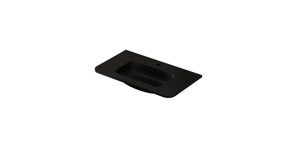 AREZZO design SIERRA 80 cm-es beépíthető solid surface mosdó, fekete AR-141580B Szuper ajánlat