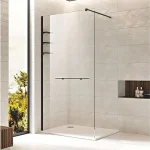 Wellis Rubik 90 cm Walk-in zuhanyfal beépítetett polcokkal és törölközőtartóval, matt fekete WC00559 Biztonságos vásárlás