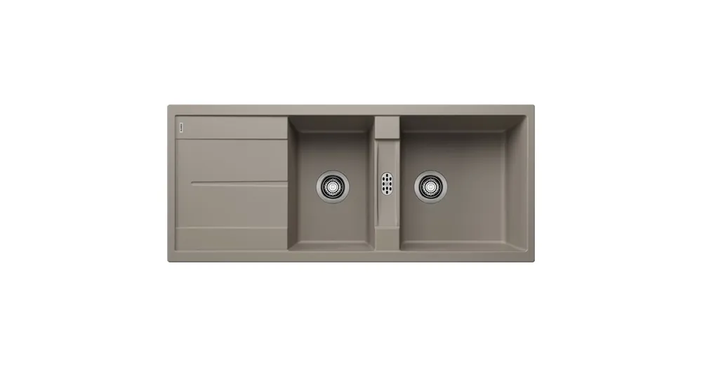 Blanco Metra 8 S két medencés gránit mosogató csepegtető felülettel 116x50 cm, tartufo 517357 Utolsó esély