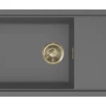 Biztonságos fizetés ELLECI - Mosogatótálca Sintesi 510 Keratek K99 Dark Grey arany tartozékokkal LKS51099GLD