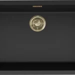 ELLECI - Mosogatótálca Zen-F 130 Keratek K86 Black arany tartozékokkal LKZ13086F01GLD Gyors szállítás