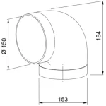 Akció Faber Könyök 90° D150, 112.0253.688