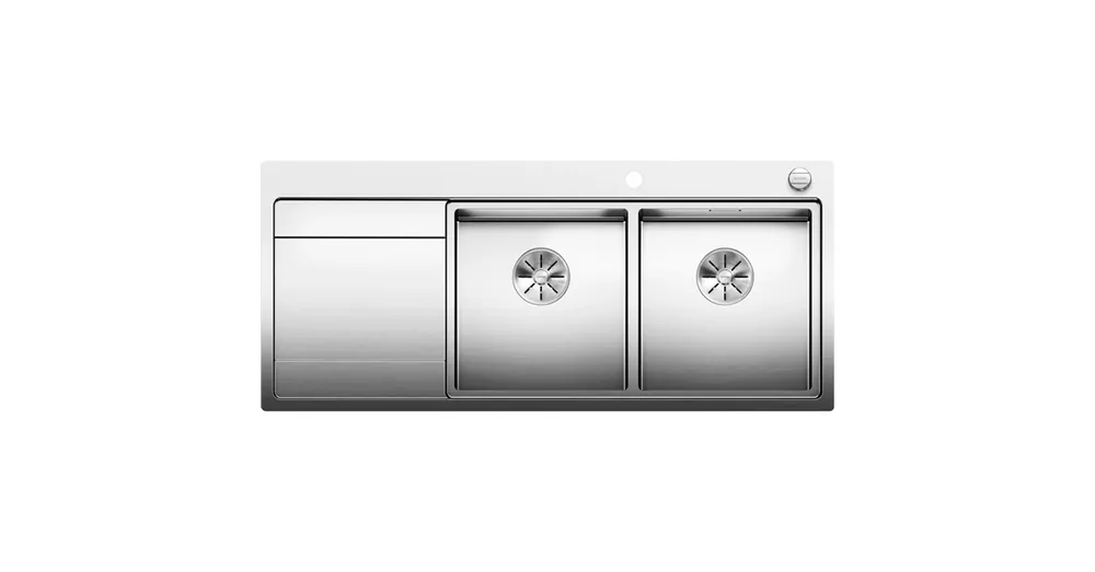 BLANCO DIVON II 8 S-IF jobbos kétmedencés, 116x51 cm-es rozsdamentes mosogató, csepegtetőtálcával 521665 Utolsó esély