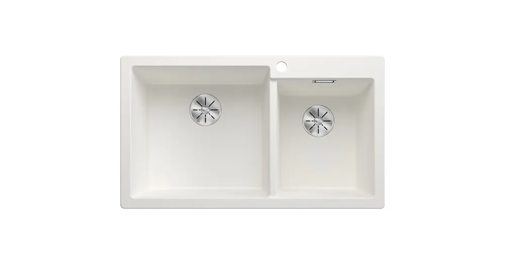 Utolsó esély Blanco Pleon 9 két medencés gránit mosogató lefolyógarnitúrával 86x50 cm, balos / fehér 527640