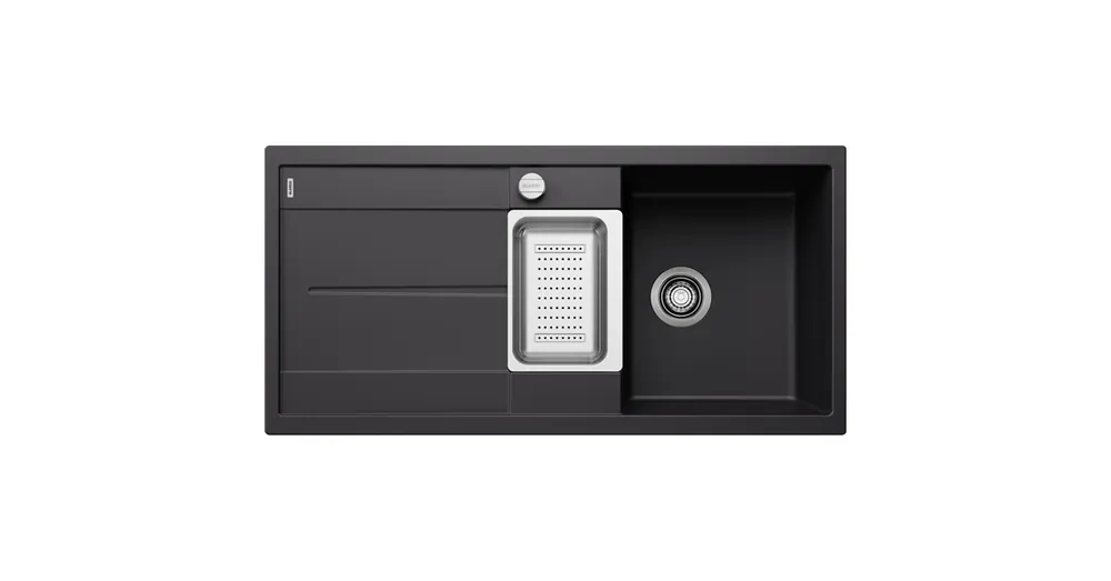 Népszerű Blanco Metra 6 S két medencés Silgranit 100x50 cm mosogató rozsdamentes acél tállal, fekete 525926