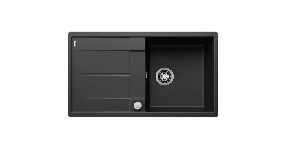 Blanco Metra 5S-F Silgranit mosogató 85x49 cm lefolyógarnitúrával és távműködtetővel, fekete 525921 Azonnali szállítás