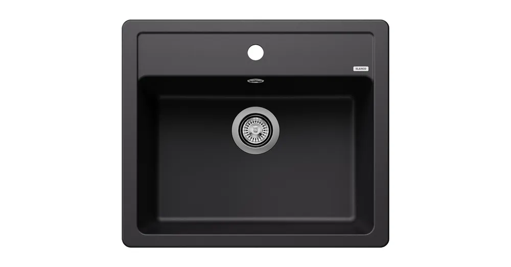 Blanco Legra 6 egymedencés gránit mosogató 58,5x50 cm, lefolyógarnitúrával, fekete 526084 Expressz kézbesítés