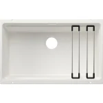 Végkiárusítás Blanco Etagon 700-U Silgranit mosogató 73x46 cm acél sínnel, fehér 527767