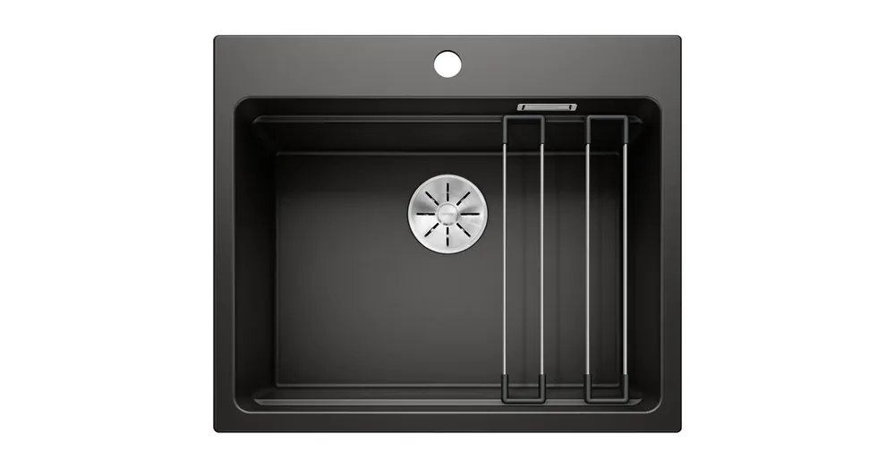 Blanco Etagon 6 gránit mosogató egy nyitott csaplyukkal 60x51 cm, fekete 525890 Kiárusítás