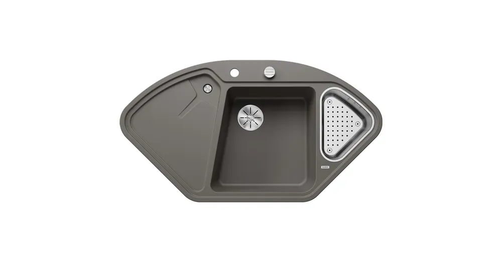 Outlet Blanco Blancodelta II gránit mosogató csepegtetővel 105,7x57,5 cm és kiegészítőkkel, vulkánszürke 527238
