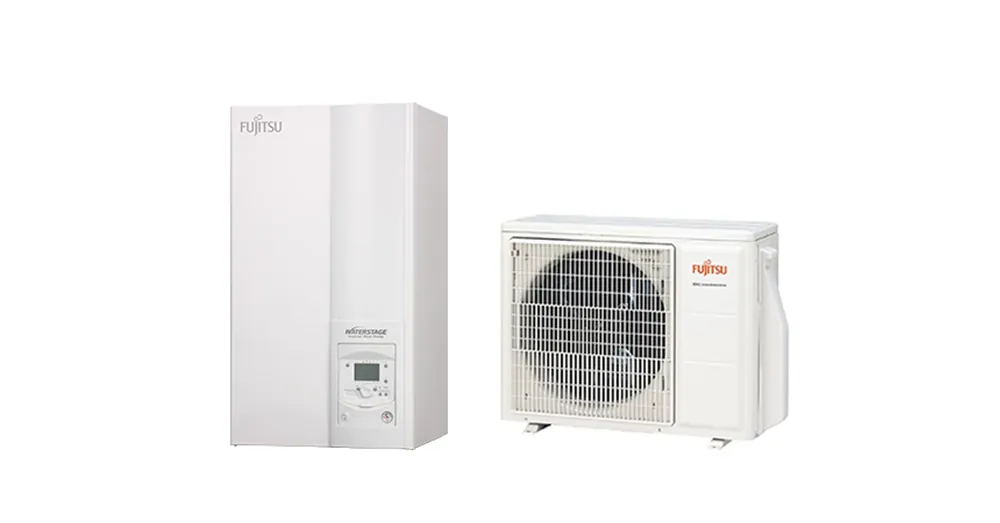Fujitsu Waterstage Comfort WSYA080ML3 / WOYA060KLT levegő-víz osztott hőszivattyú, 1 fázisú, R32, (5,5kW) Alacsony ár