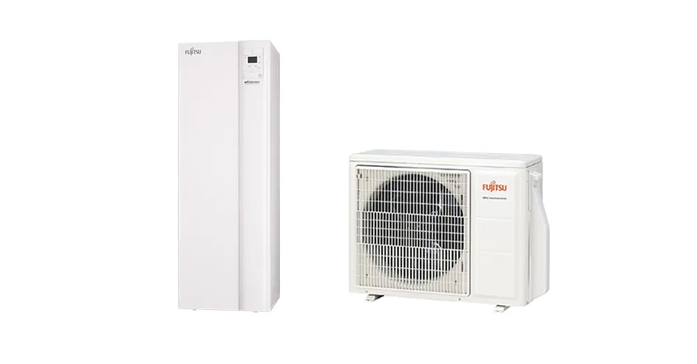 Fujitsu Waterstage Comfort WGYA080ML3 / WOYA060KLT levegő-víz osztott hőszivattyú, 190 literes HMV tartállyal, 1 fázisú, R32, (5,5kW) Expressz kézbesítés