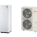 Kihagyhatatlan ajánlat Fujitsu Waterstage Super High Power SHPDUO 15/3F WGYK170DJ9 / WOYK150LJL levegő-víz osztott hőszivattyú, 190 literes HMV tartállyal, 3 fázisú, R410, (15,0kW)