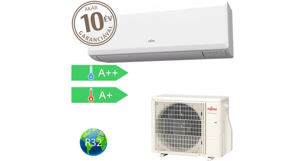 Csak ma Fujitsu Eco ASYG07KPCE / AOYG07KPCA oldalfali split klíma (2 kW)