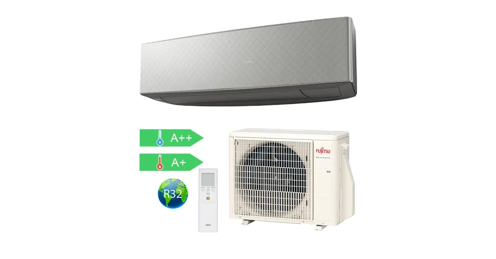 Azonnali szállítás Fujitsu Design ASYG12KETF-B/AOYG12KETA Silver X Dark Gray oldalfali split klíma (3.4 kW)