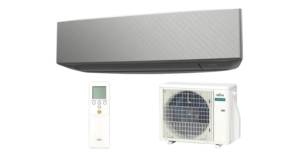 Olcsóbb Fujitsu Design AIRSTAGE ASEG12KETF-B/AOEG12KETA Silver X Dark Gray oldalfali split klíma (3.4 kW)